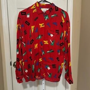 Vintage Chaus alphabet button up